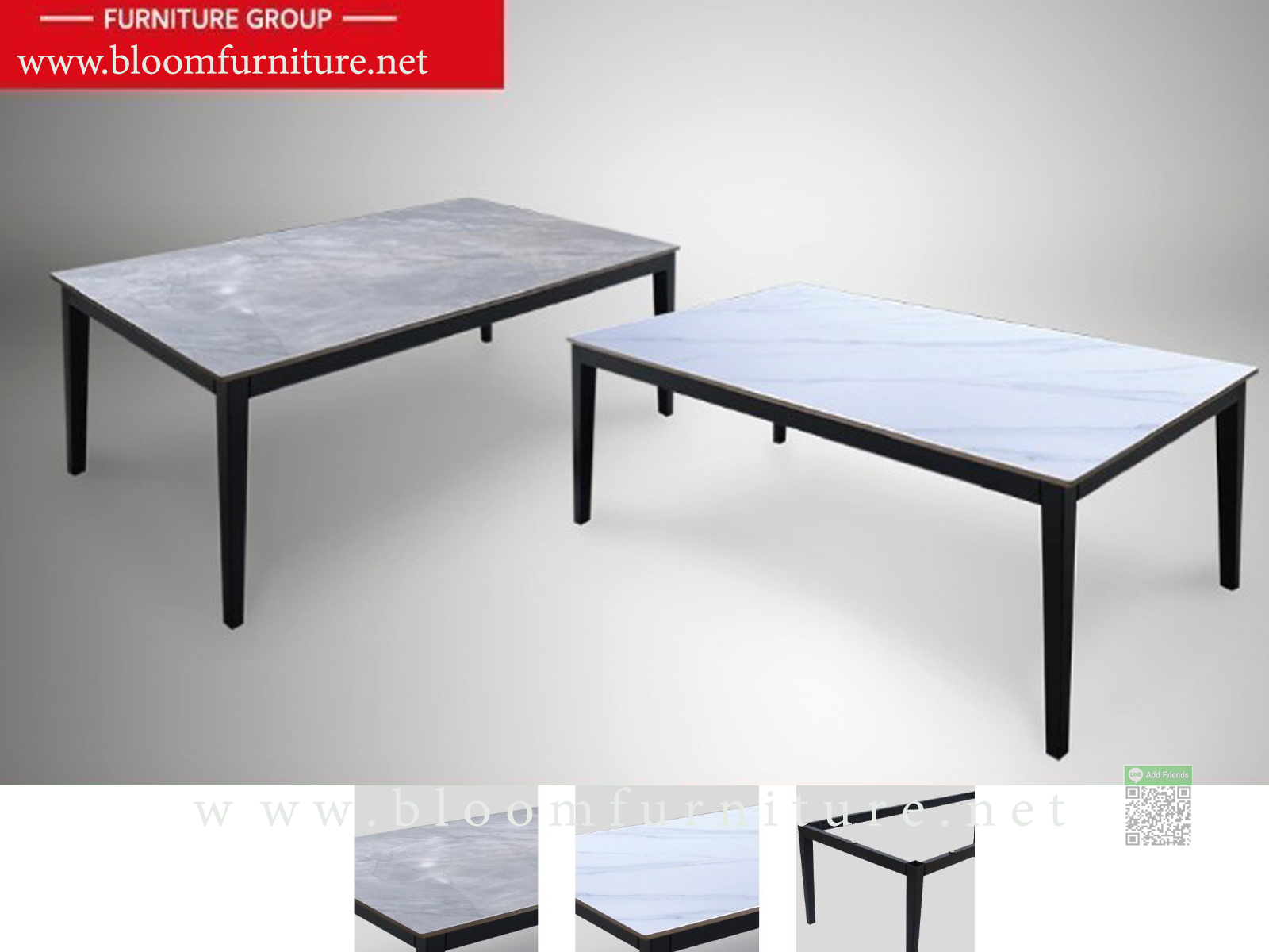 โต๊ะกลางโซฟาหน้าเซรามิคลายหิน โครงขาเหล็กพ่นสีดำ ขนาด 120x60x45 ซม.