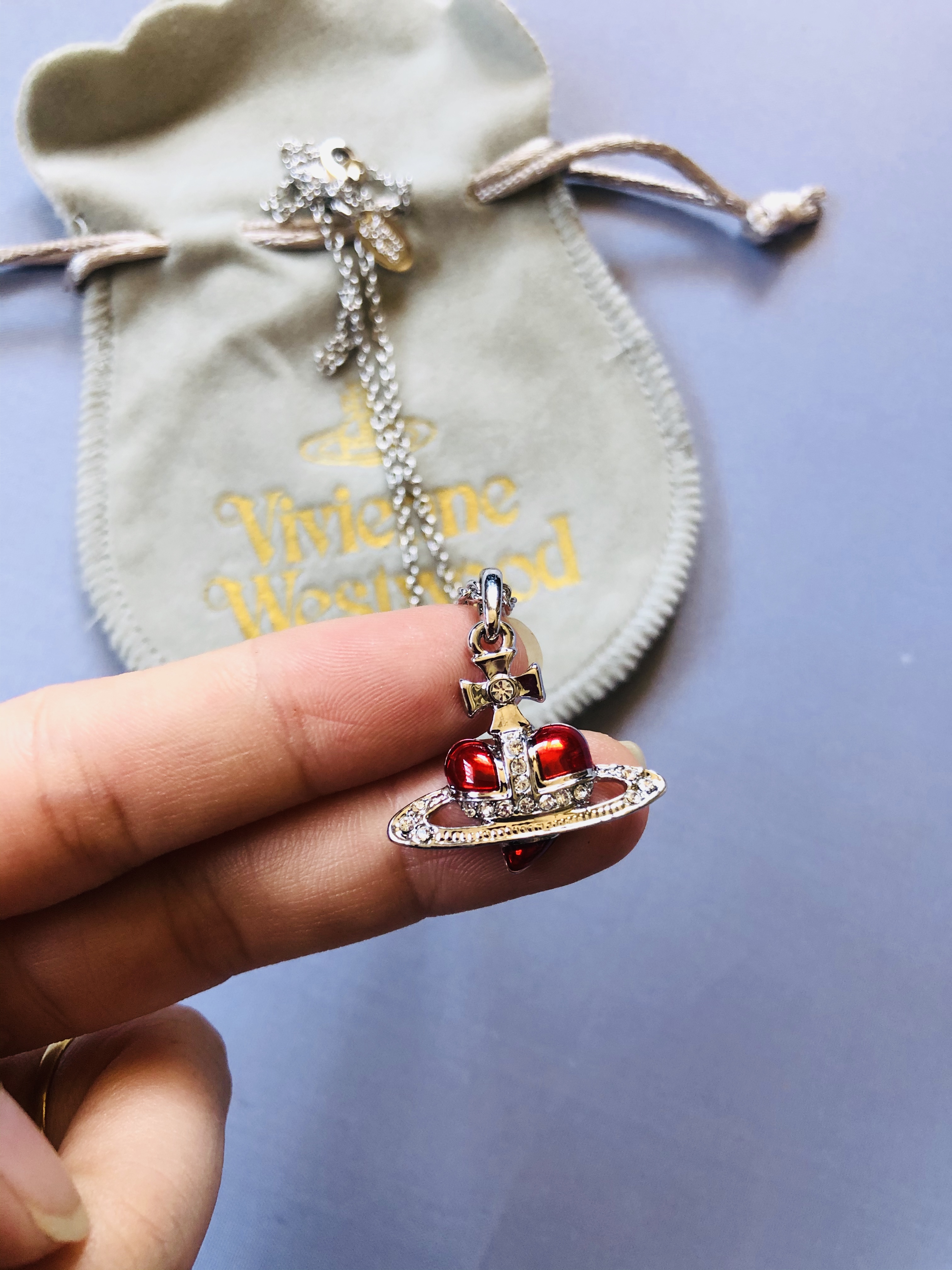 Vivienne Westwood Diamante Red Heart Necklace