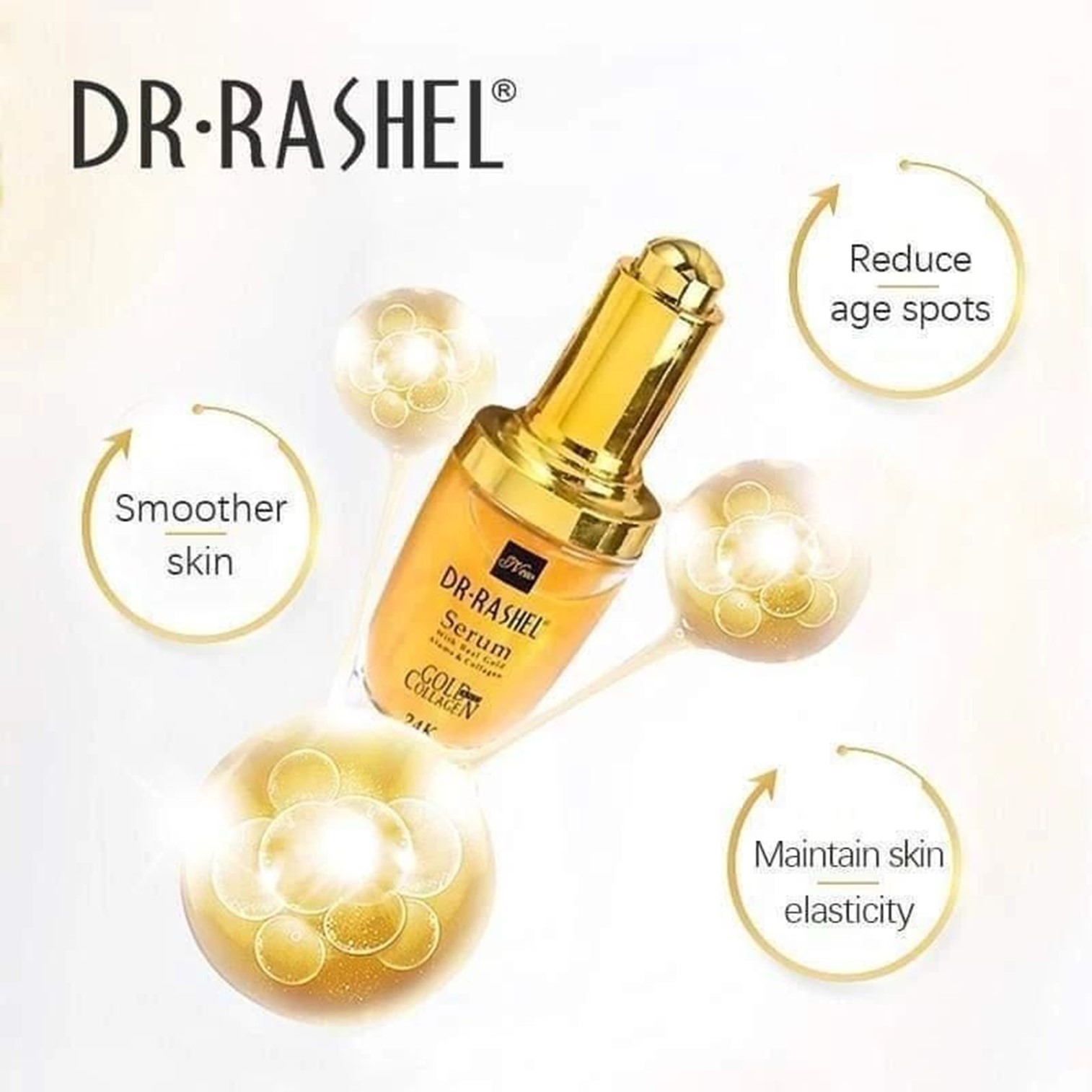 Dr.Rashel 24K Gold Collagen Serum 50ml เซรั่มบำรุงผิวหน้าสูตรพรีเมี่ยมจากส่วนผสมทองคำและคอลลาเจนสินค้าของแท้พร้อมส่ง
