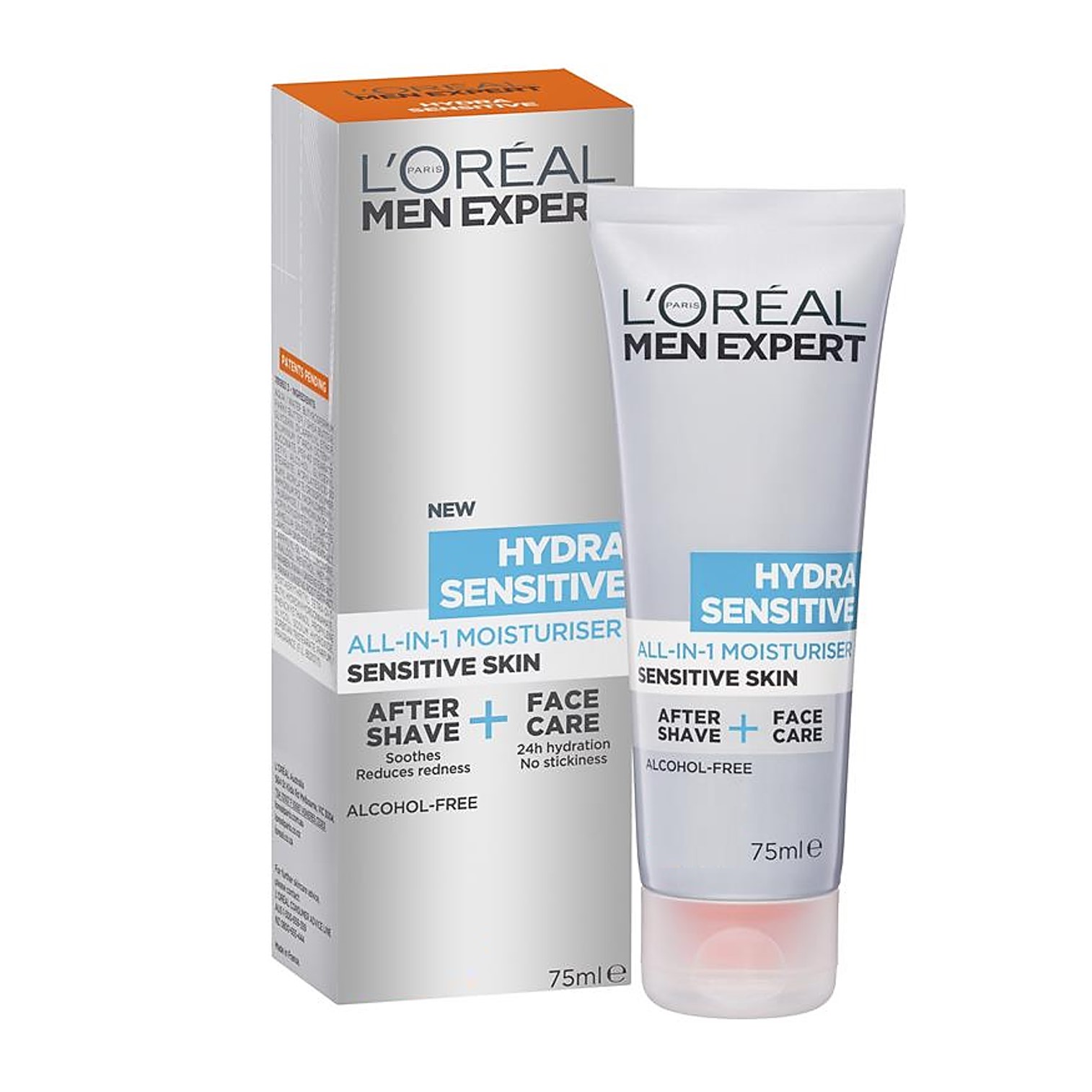 L’Oreal Men Expert Hydra Sensitive All In One Moisturiser After Shave+Face Care 75ml. ผลิตภัณฑ์มอยซ์เจอร์ไรเซอร์บำรุงผิวหน้าสำหรับผู้ชายสูตรอ่อนโยนสำหรับผิวแพ้ง่าย
