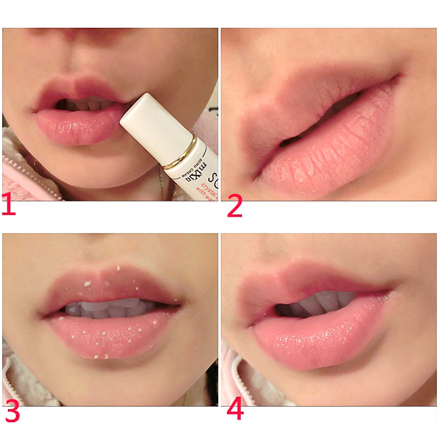 MIXIU Scru Cream Crystal Clear & Hydrated Skin With Water Science 11g. ครีมบำรุงแก้ปัญหาริมฝีปากดำคล้ำแห้งลอก