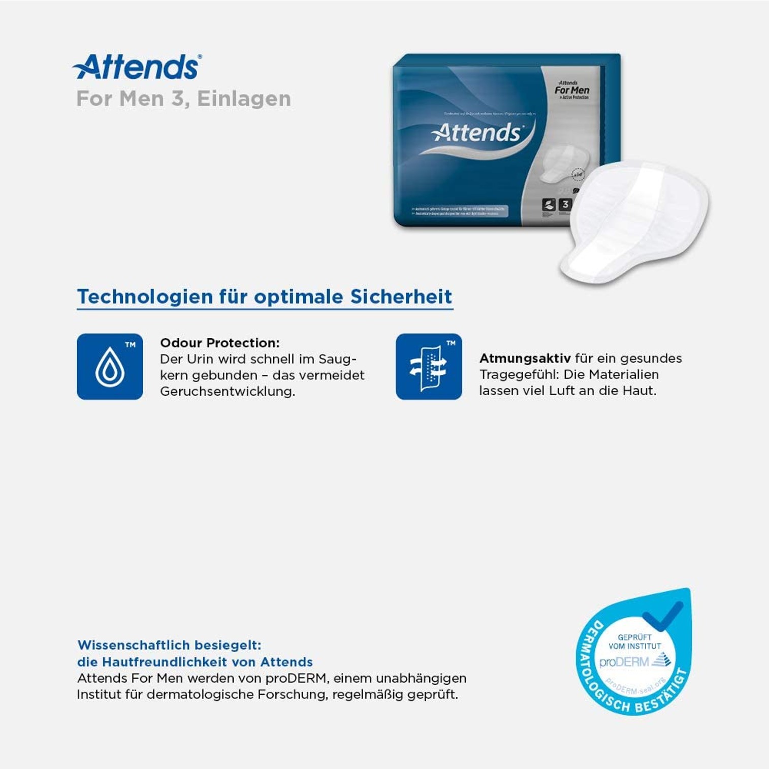 Attends For Men 4 Active Protection X14 แผ่นอนามัยซับในช่วยดูดซับความชื้นและกลิ่นอับในระหว่างวันสำหรับผู้ชายสินค้านำเข้าจากเยอรมันนีพร้อมส่ง