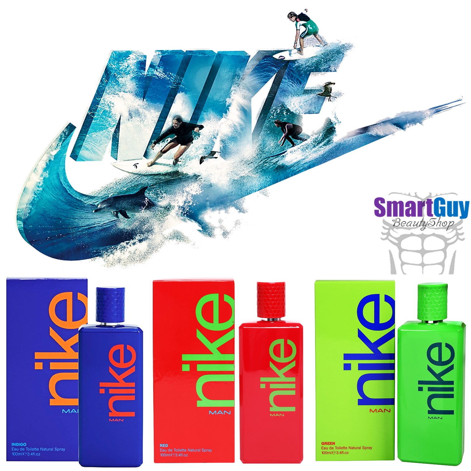 NIKE MAN Green Eau De Toilette Natural Spray 100ml. น้ำหอมลิขสิทธิ์แท้จากไนกี้สำหรับผู้ชายกลิ่นหอมเย็นสปอร์ตแมนผสานความเซ็กซี่น่าค้นหาชวนเข้ามาสัมผัสใกล้ๆ