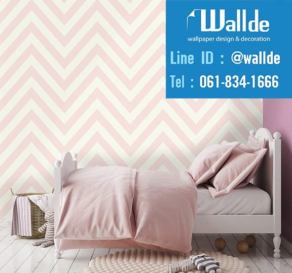 วอลเปเปอร์ห้องเด็ก วอลเปอร์ลายการ์ตูน ลายเส้นหยัก