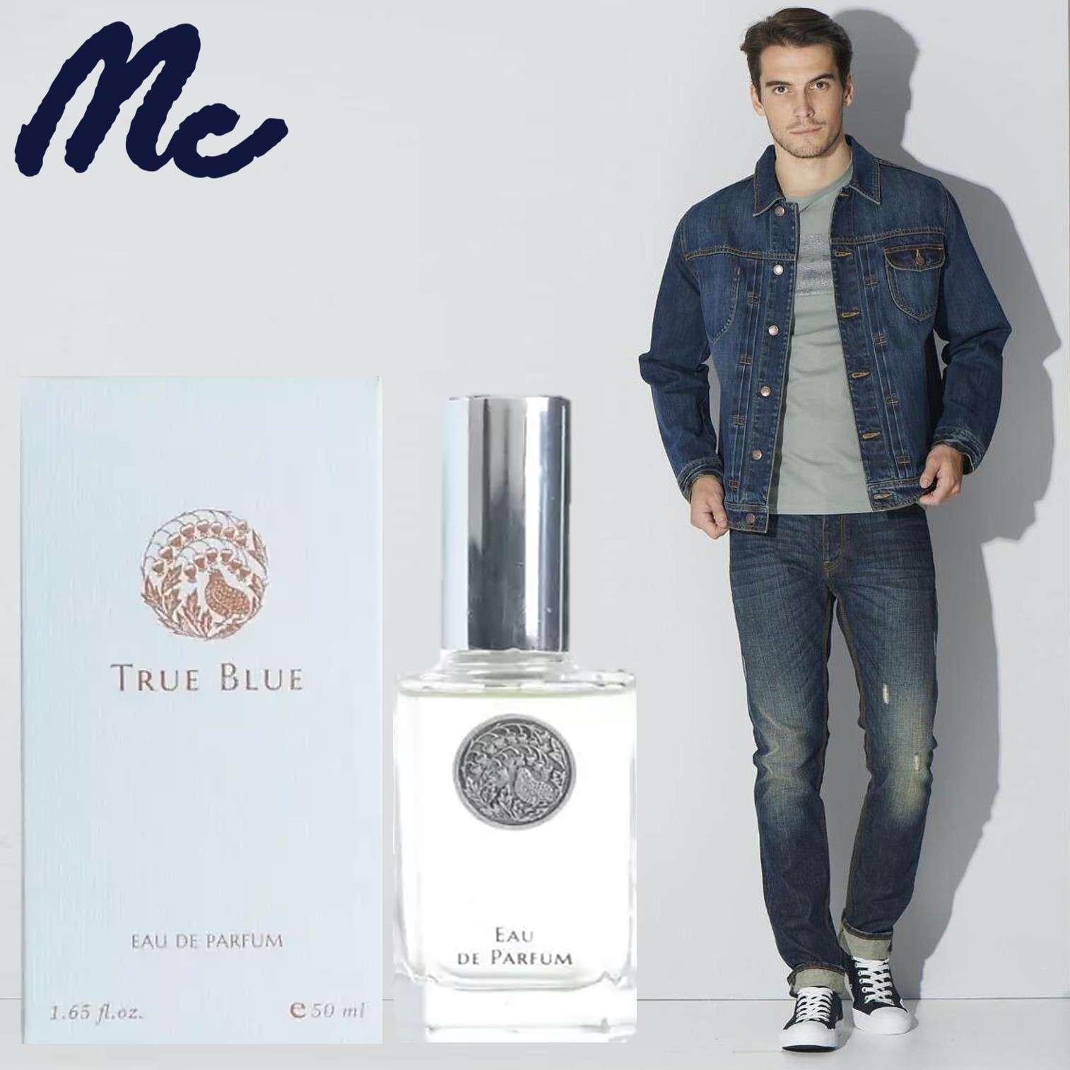 M&C True Blue Eau De Parfum 50ml น้ำหอมผู้ชายกลิ่นใหม่ล่าสุดลิขสิทธิ์แท้จาก Mc Jeans