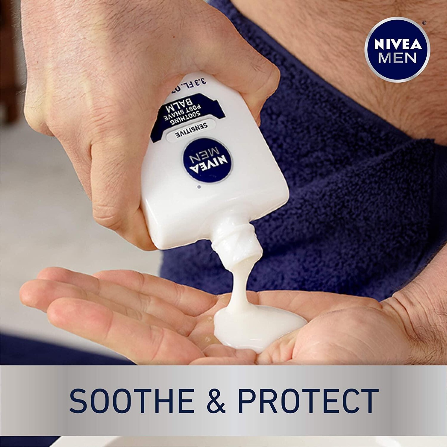 Nivea Men Sensitive Soothing Post Shave Balm 100ml ผลิตภัณฑ์บำรุงผิวหลังการโกนหนวดสูตรอ่อนโยนพิเศษสำหรับผิวแพ้ง่าย