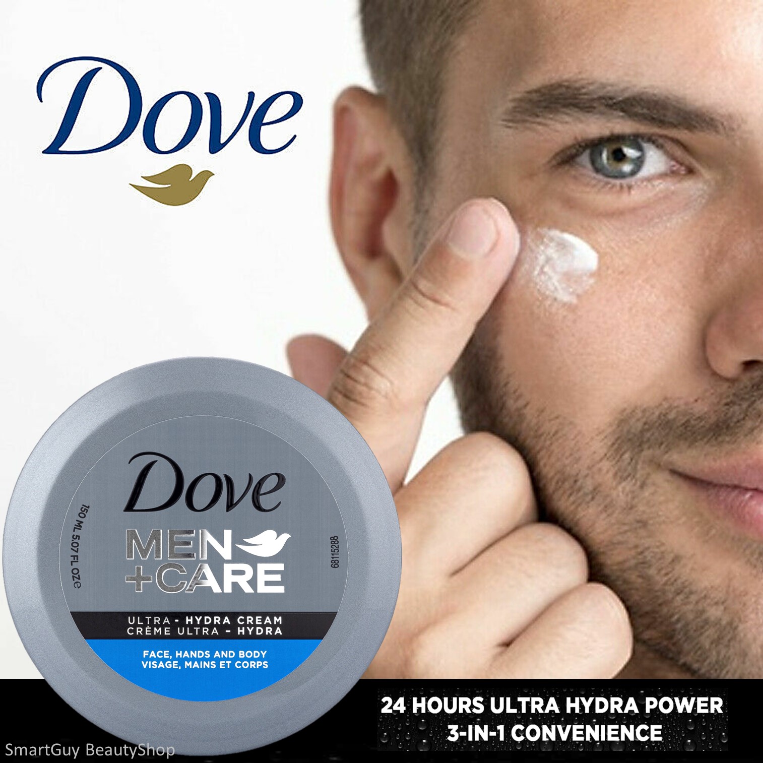 Dove Men Care Ultra Hydra Cream Face Hands and Body Moisturizer for Dryness All Skin Types 75ml ครีมมอยซ์เจอร์ไรเซอร์บำรุงผิวหน้าผิวกายสำหรับผู้ชายของแท้จากออสเตรเลียพร้อมส่ง