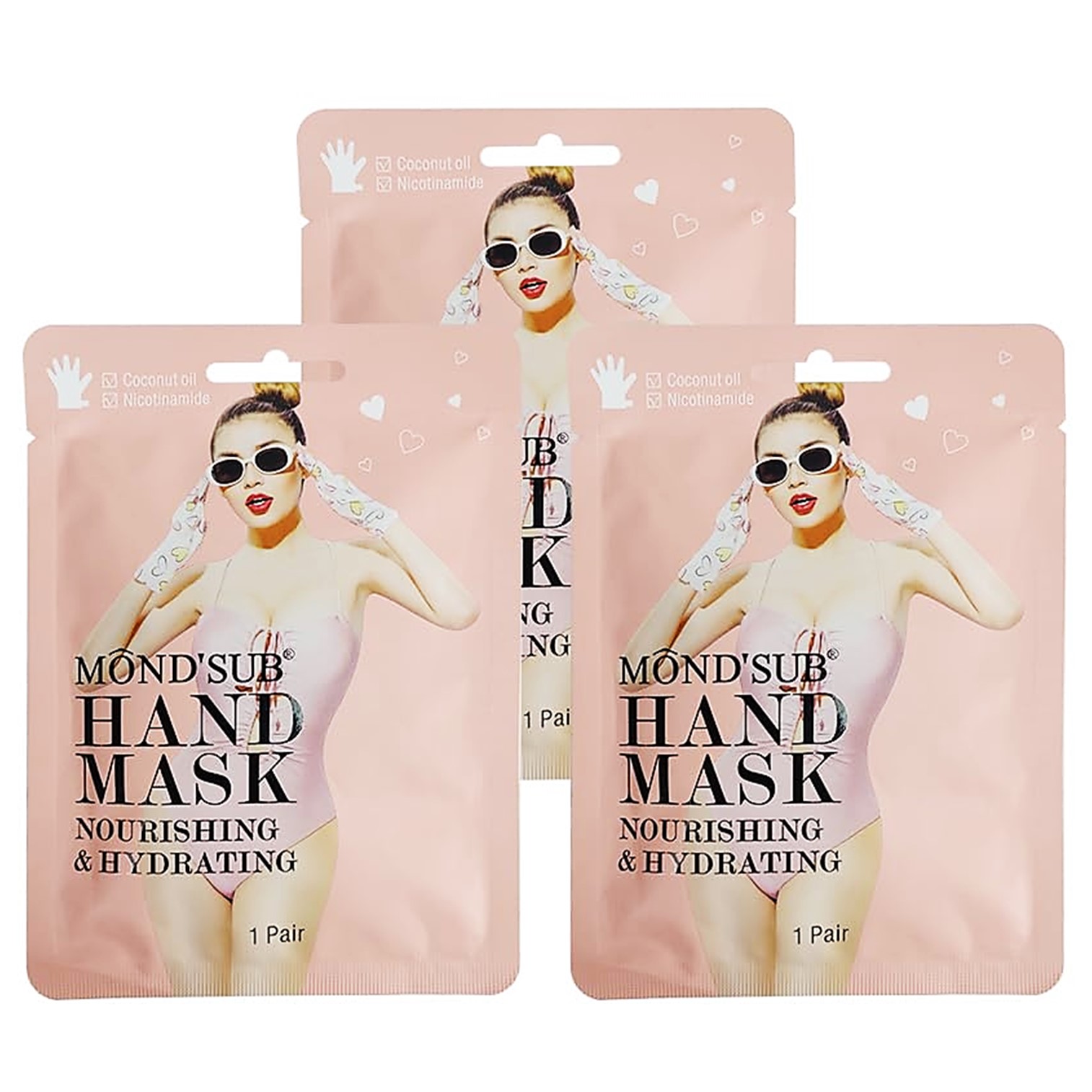 Mond’Sub Hand Mask Brighten&Moisturizing 3Pack ผลิตภัณฑ์มาส์คบำรุงผิวเนียนนุ่มกระจ่างใสสำหรับฝ่ามือสูตรพิเศษจากต่างประเทศของแท้พร้อมส่ง