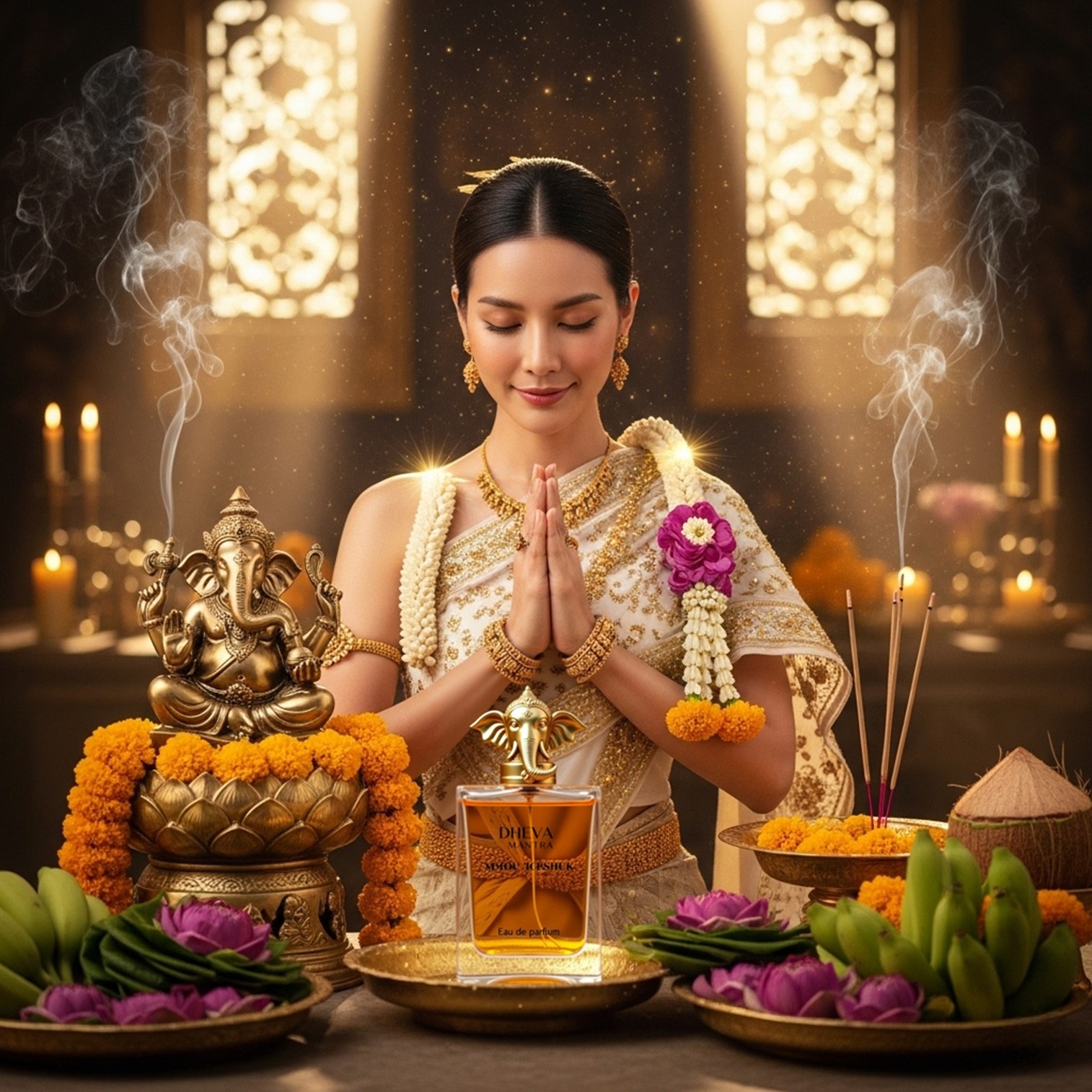 DHEVA MANTRA Eau De Parfum Natural Srpay 50ml น้ำหอมแห่งความสำเร็จความรุ่งเรืองดุจพรแห่งองค์พระพิฆเนศประทาน