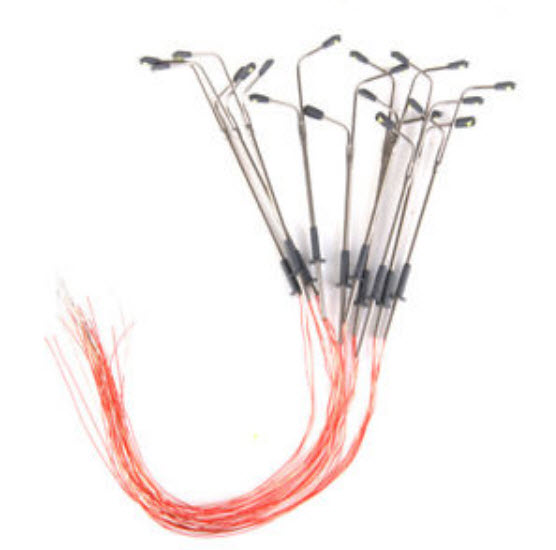 เสาไฟโลหะ สีเทา LED 3 โวลต์ สูง 10 ซ.ม. / 5 ต้น