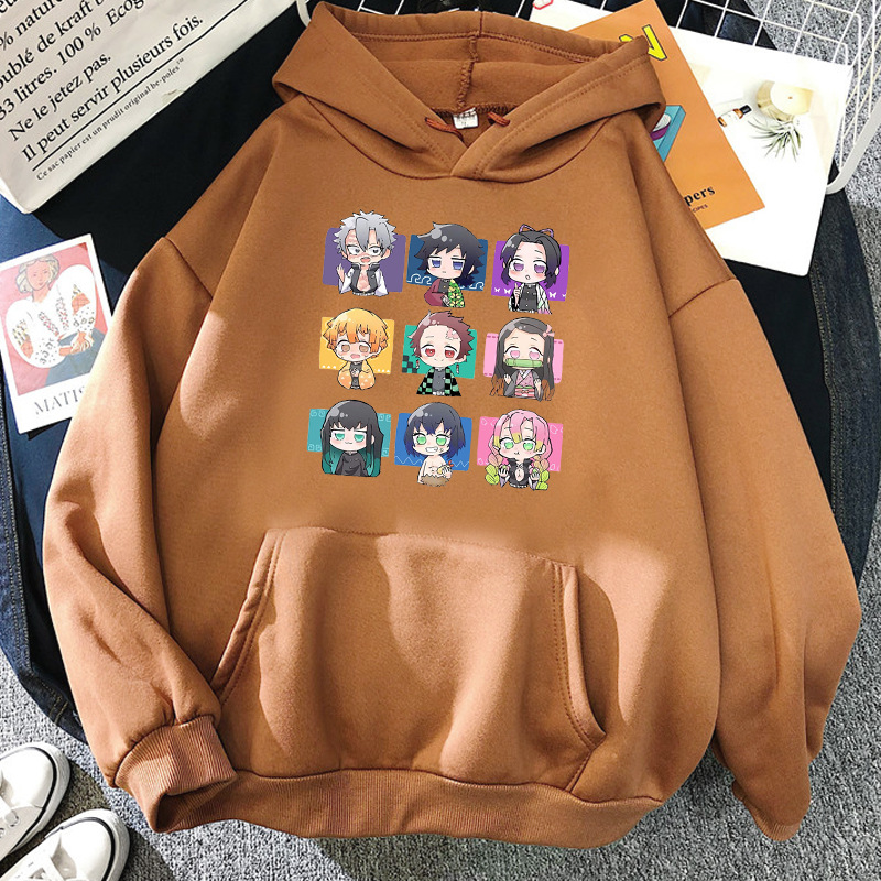 เสื้อแขนยาวมีฮู้ดสไตล์ Street ทรงแขนค้างคาว ลาย ดาบพิฆาตอสูร Kimetsu no Yaiba