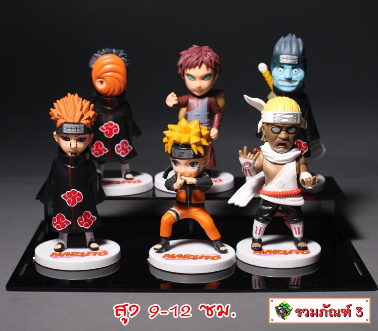 นารูโตะ 6 ตัว รุ่นกลาง ฐานขาว ชุด 3 ( เพน+โทบิ )
