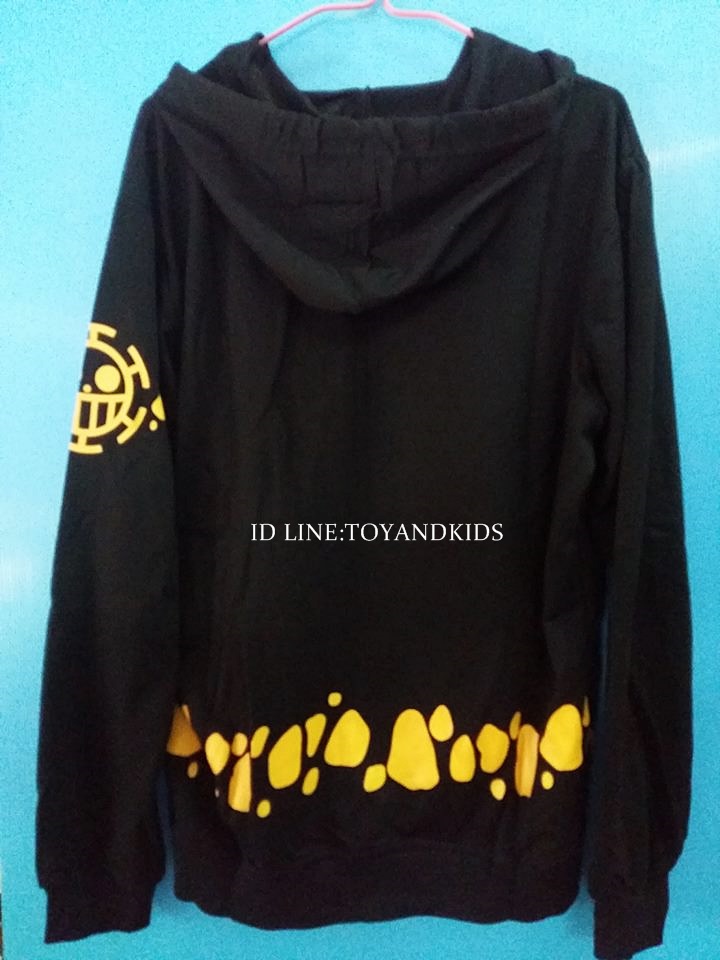 เสื้อฮู้ดวันพีช ลอว์ สีดำ V3 รุ่นบาง