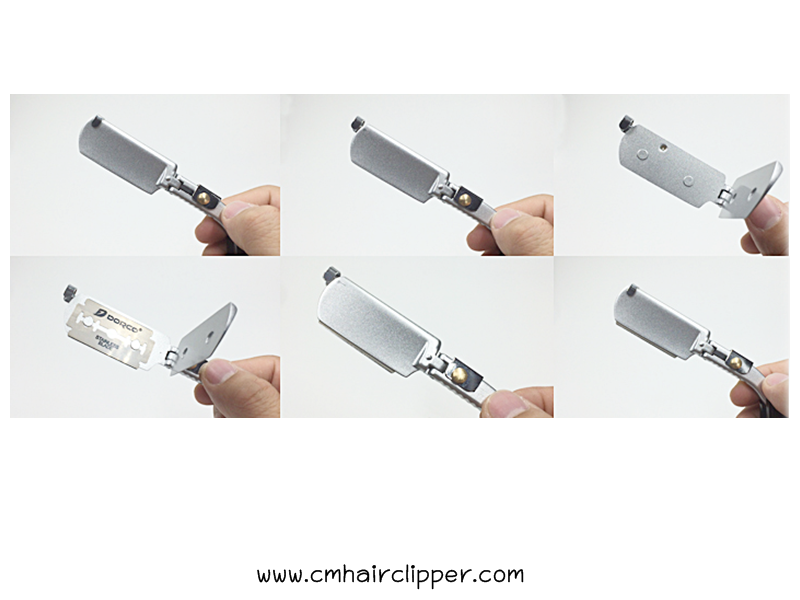 มีดโกนพับไม้แท้ สีดำ SamRoca Made in Germany