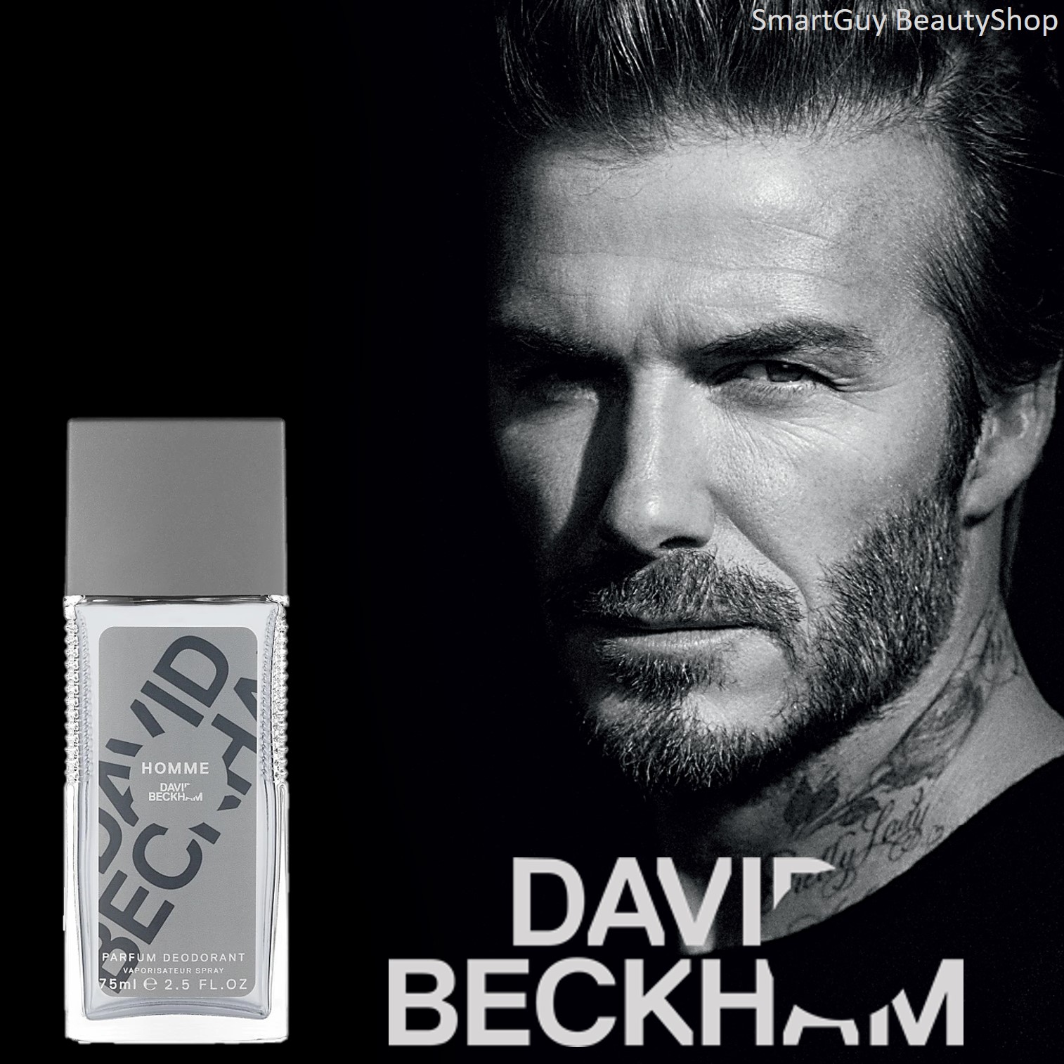 David Beckham HOMME Parfum Deodorant Vaporisateur Spray 75ml. สเปรย์น้ำหอมระงับกลิ่นกายลิขสิทธิ์แท้จากเดวิด เบคแฮมกลิ่นหอมเย็นสำหรับผู้ชายสปอร์ตแมนผสานความเซ็กซี่น่าค้นหา