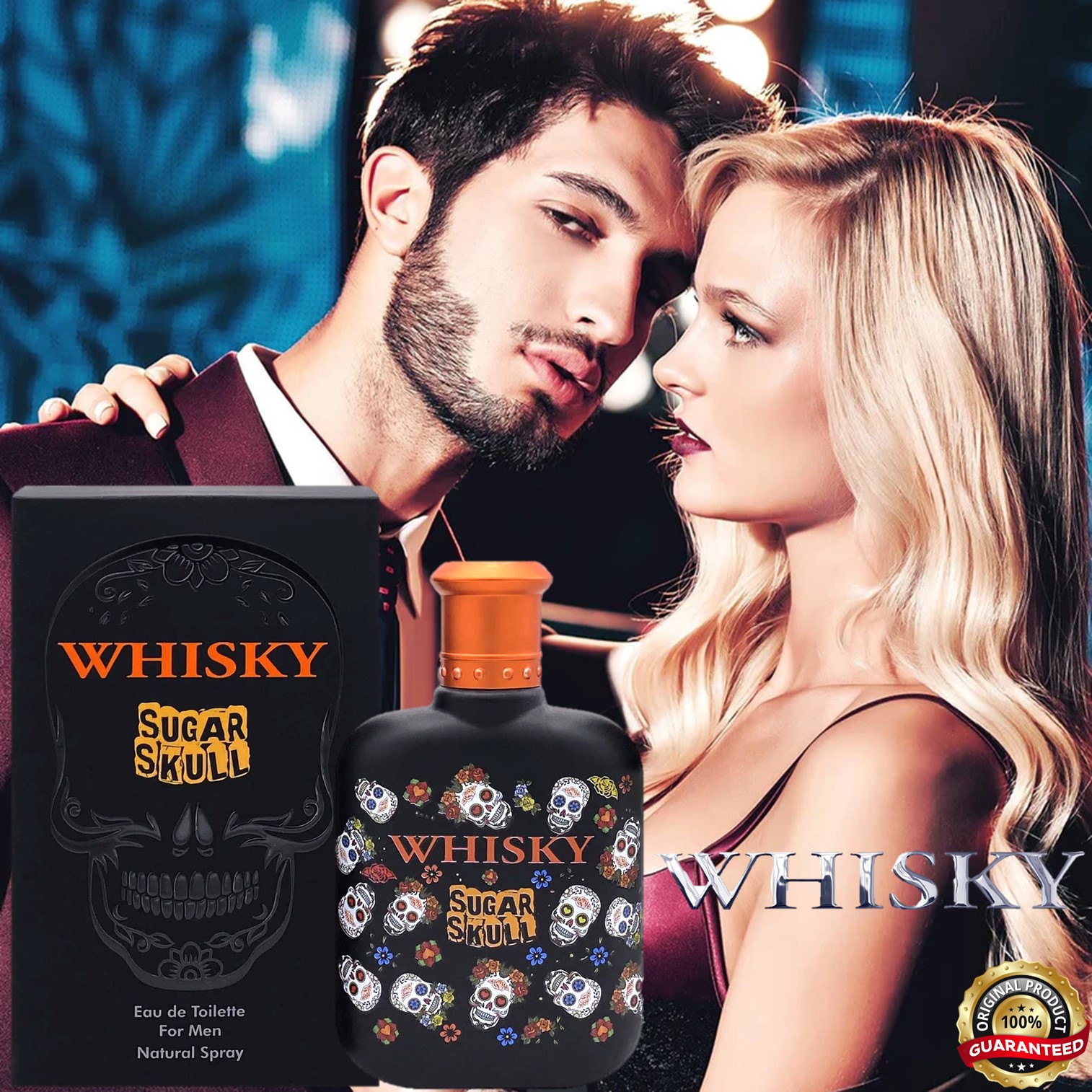 EVAFLORPARIS Whisky Sugar Skull Eau De Toilette 100 ml Perfume Spray Men น้ำหอมลิขสิทธิ์แท้กลิ่นใหม่ล่าสุดรุ่นพิเศษจากวิสกี้สินค้านำเข้าจากต่างประเทศพร้อมส่ง