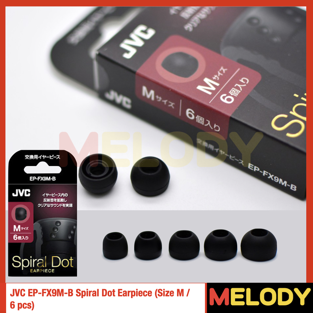 JVC EP-FX9M-B จุกซิลิโคนอินเอียร์ Spiral Dot Earpiece (Size M / 6 pcs)