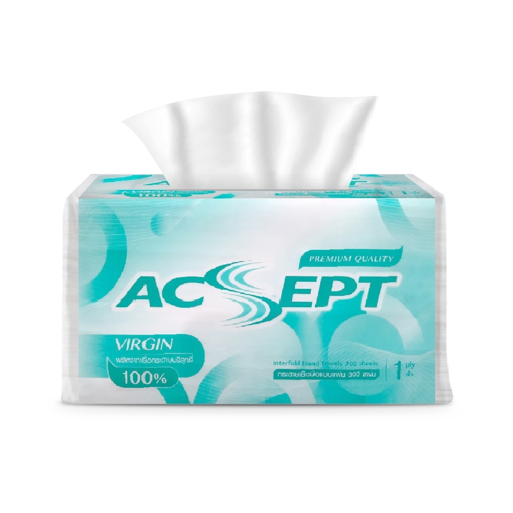 กระดาษเช็ดมือ Acsept หนา 1 ชั้น