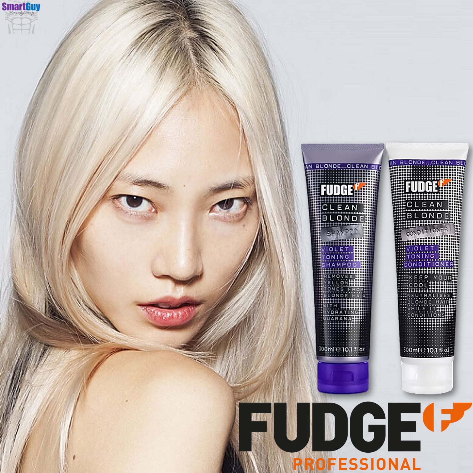 FUDGE Professional Clean Blonde Shampoo & Conditioner 300ml.X2 ชุดผลิตภัณฑ์ดูแลเส้นผมและหนังศีรษะสูตรพิเศษจากออสเตรเลีย สำหรับผมทำสีและผมบลอนด์