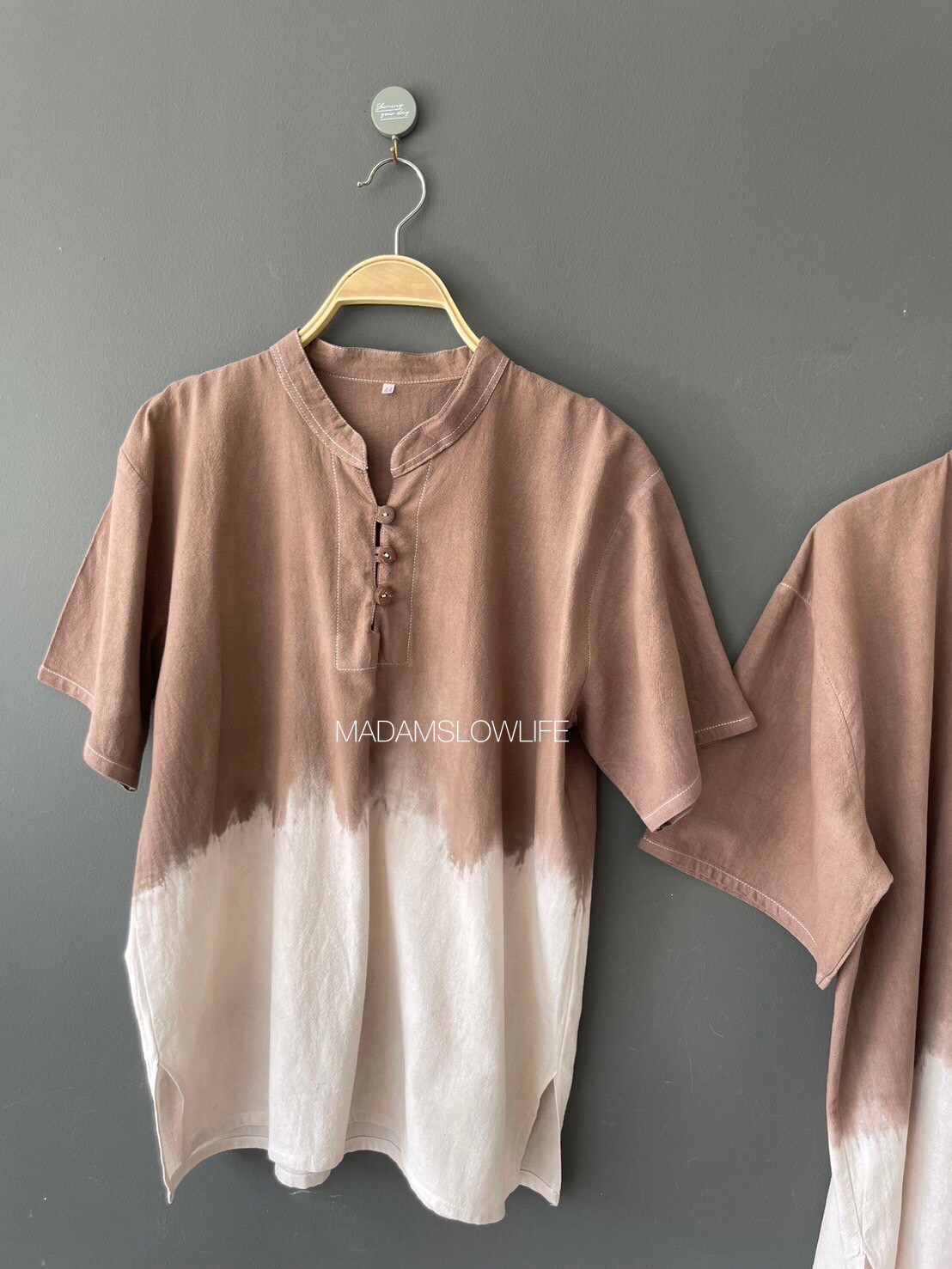 เสื้อคอจีน ย้อมสีปลอดสารพิษ Size:40 42 44 46