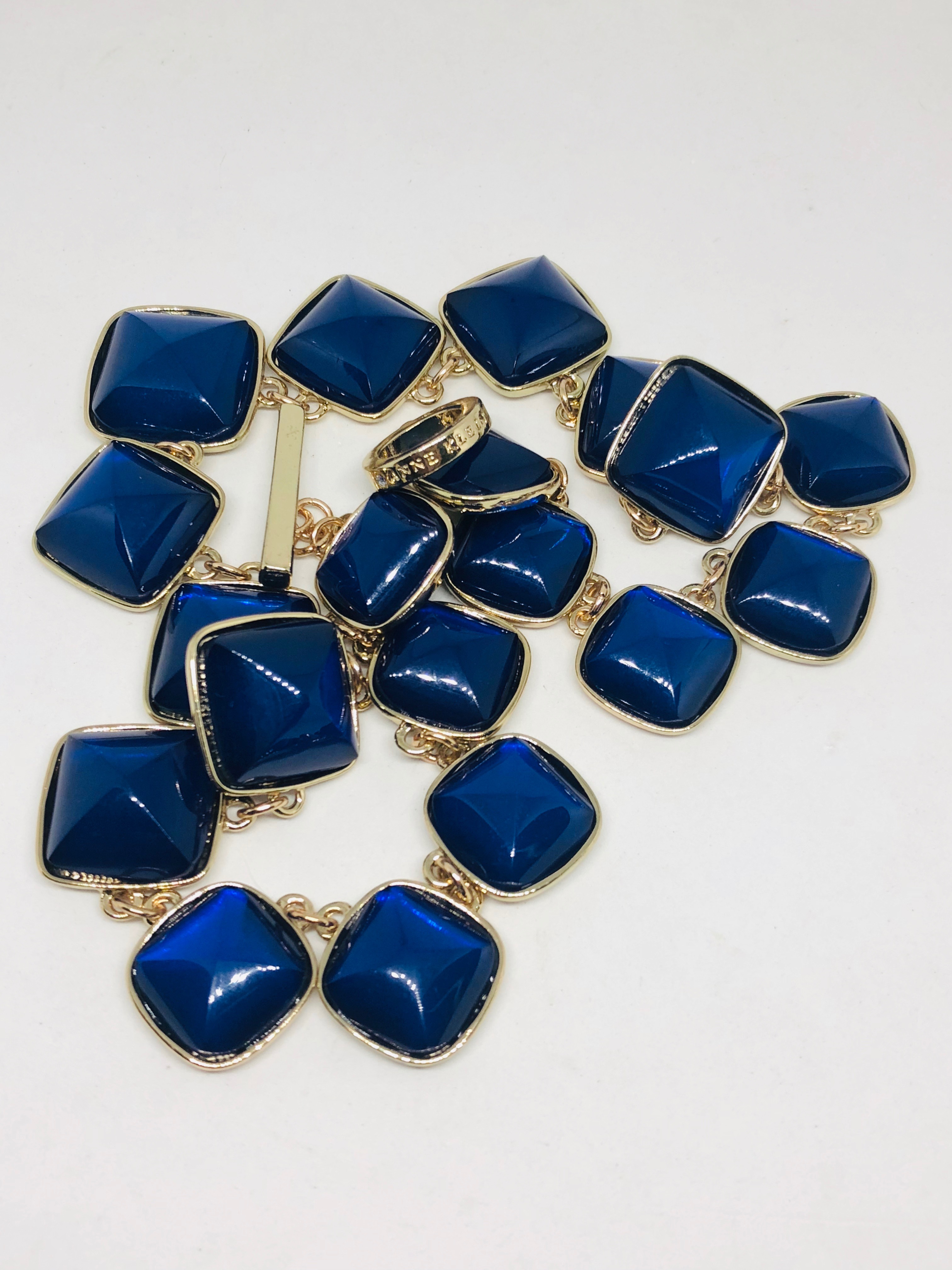 Anne Klein Navy Black Squares necklace