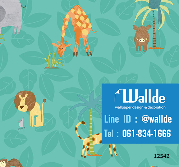 วอลเปเปอร์ห้องเด็ก วอลเปอร์ลายการ์ตูน ลายสัตว์