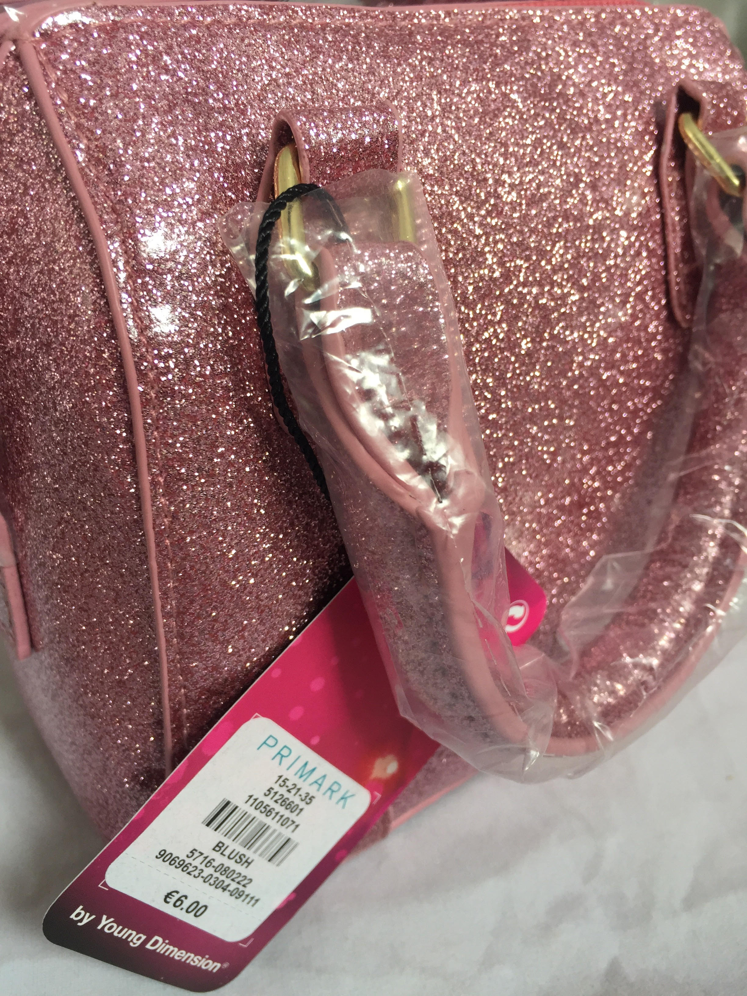 Primark Mini Pink All Over Glitter Bags