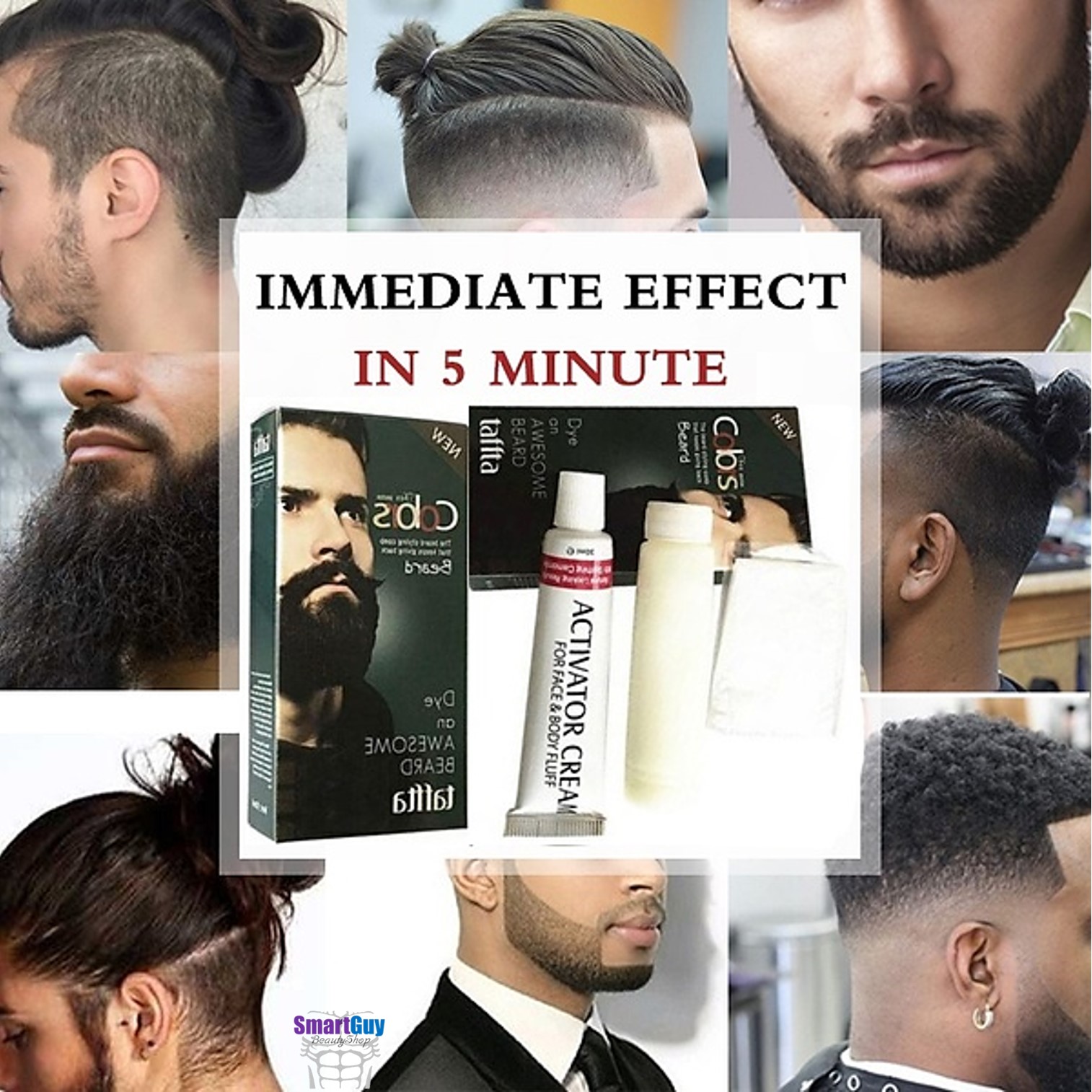 TAFFTA For Man Colors Cream The Beard Styling Comb That Keeps Giving Back Mustache & Beard Natural Black 30ml. ครีมเปลี่ยนสีผมหนวดเคราคิ้วสำหรับผู้ชาย สินค้านำเข้าจากต่างประเทศ สีดำธรรมชาติ