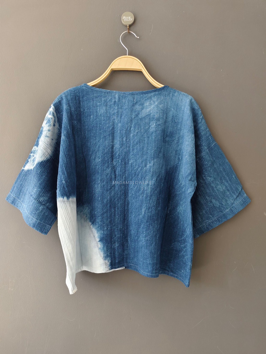 เสื้อผูกโบว์ด้านหน้าสไตล์ญี่ปุ่น Size:F มีสีคราม เขียว น้ำตาล