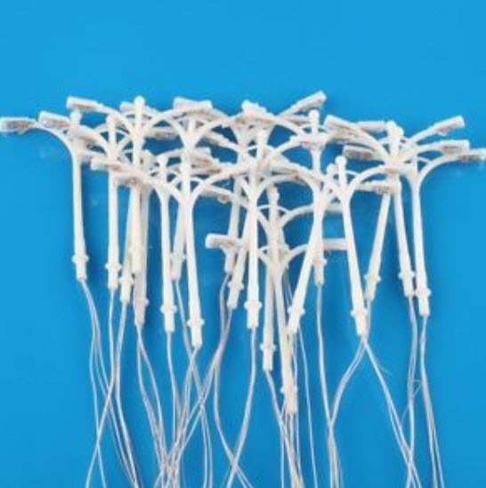 เสาไฟถนนสองกิ่ง 6V สูง 5.5 ซ.ม. (สเกล 1:200) / 5 ต้น