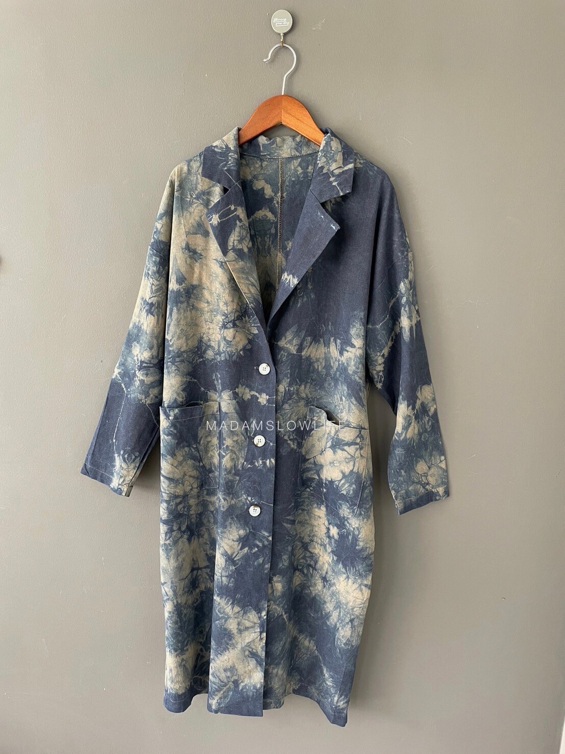 เสื้อคลุมตัวยาว Size F ผ้าคอตตอนลินินพรีเมียม ย้อมสีปลอดสารพิษ