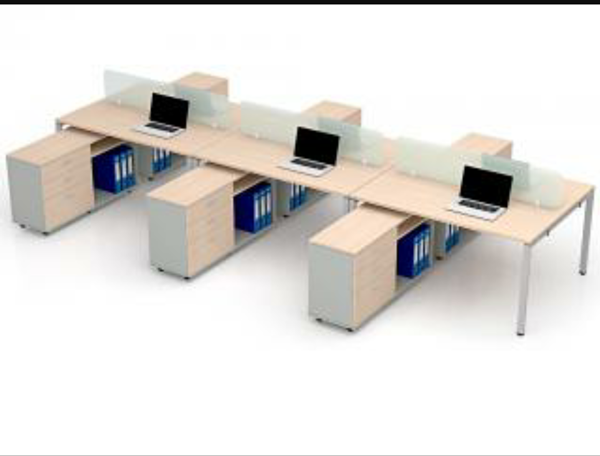โต๊ะทำงานกลุ่ม ,โต๊ะ Call Center พร้อมตู้เอกสาร และ Mini Screen กระจก
