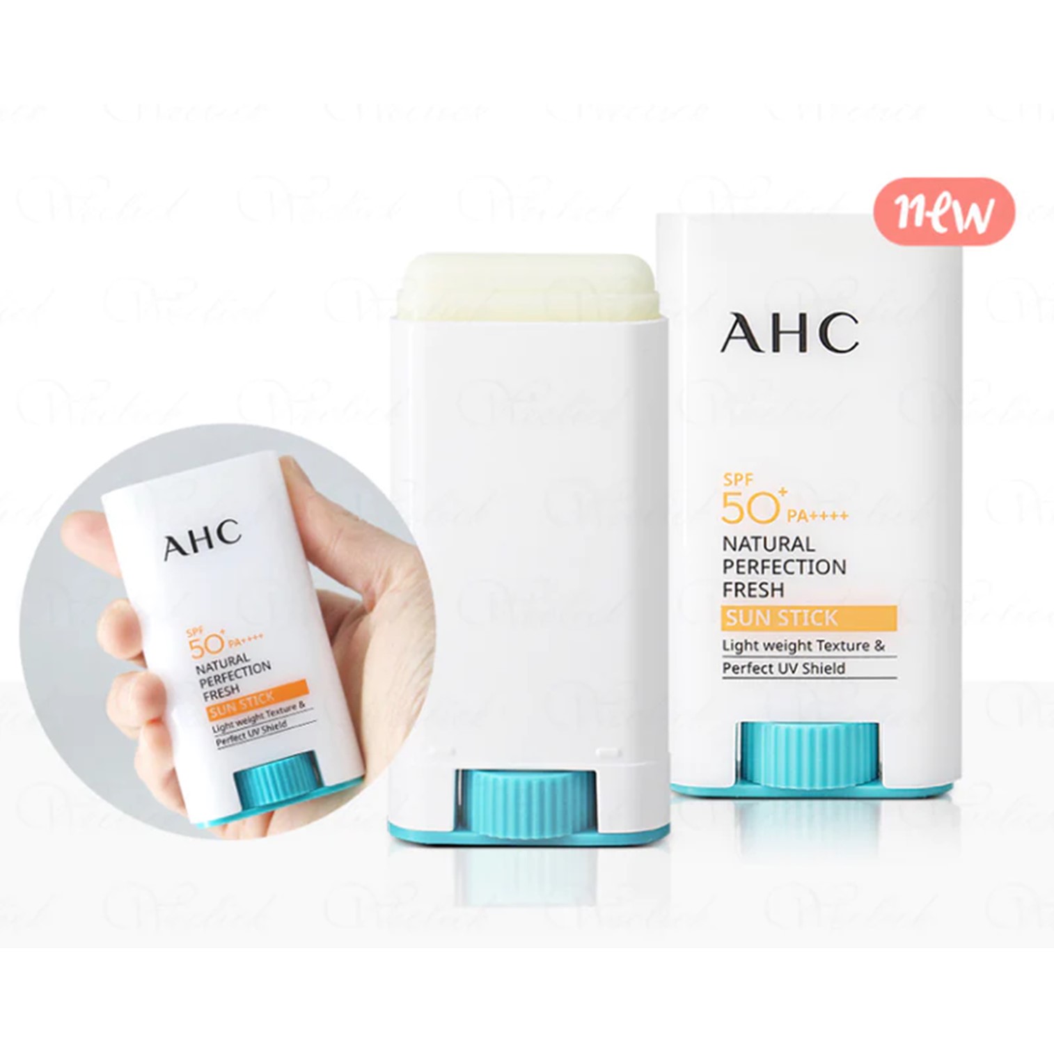 AHC Natural Perfection Fresh Sun Stick 17g SPF50+PA++++ ผลิตภัณฑ์ปกป้องผิวหน้าจากแสงแดดสำหรับผิวหน้าสูตรพิเศษจากเกาหลีของแท้พร้อมส่ง