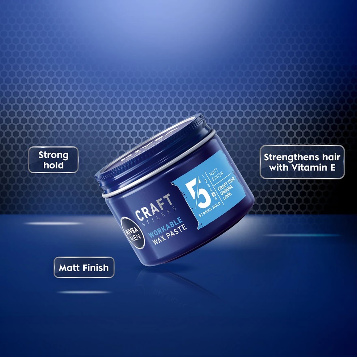 NIVEA MEN CRAFT STYLERS WORKABLE WAX PASTE 75ml ผลิตภัณฑ์จัดแต่งทรงผมสำหรับผู้ชายสูตรพิเศษจากนีเวียเม็น