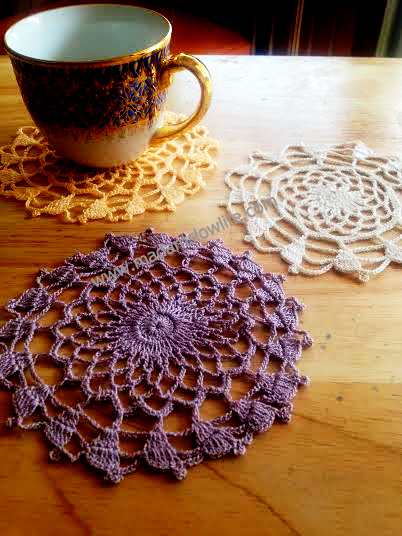 ที่รองแก้ว รองแจกัน ประดับโครเชต์ Crochet S8B