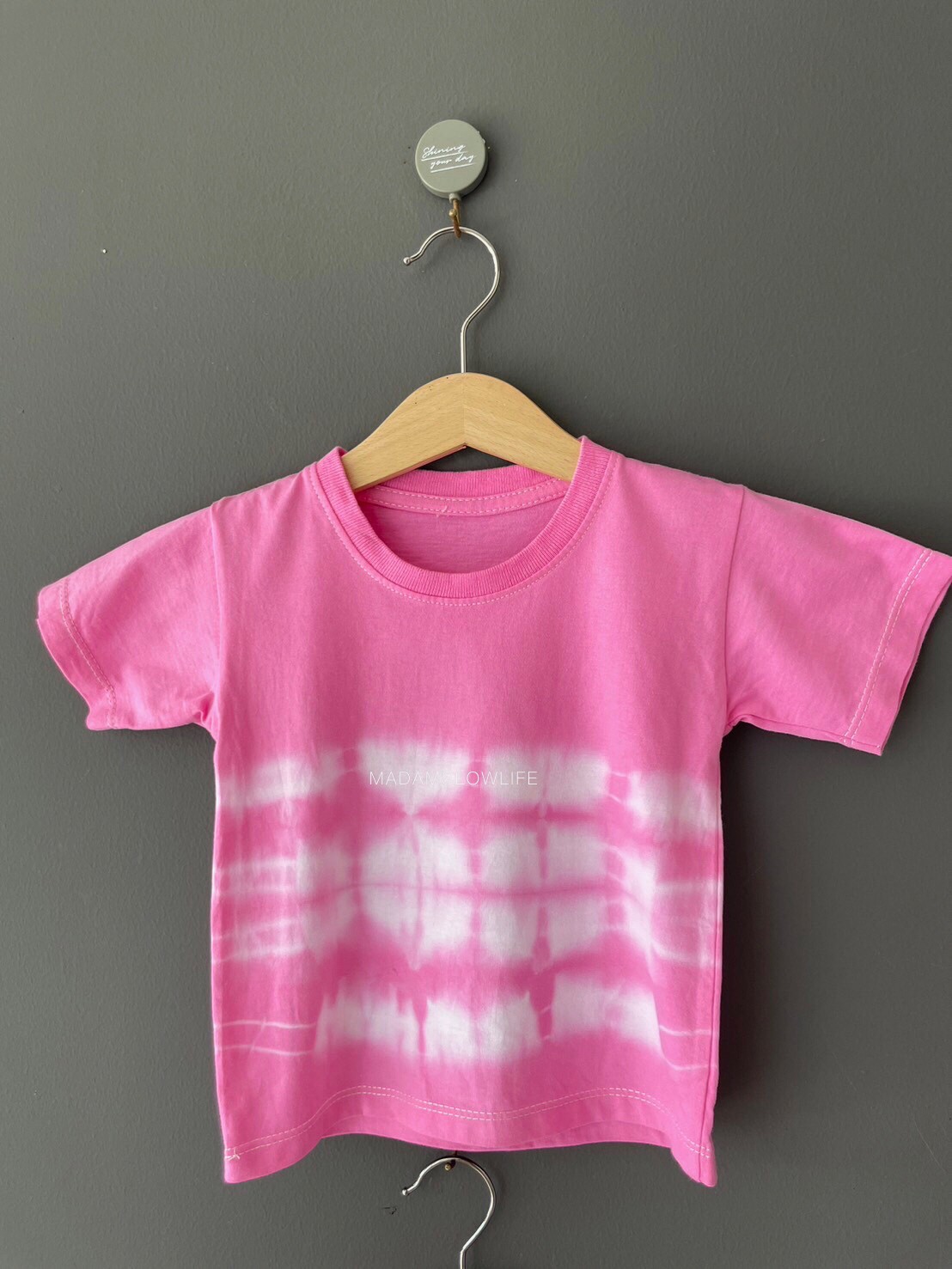 เสื้อยืดเด็ก มัดย้อมชมพูนม Size:80 90 100 110 120 130 140