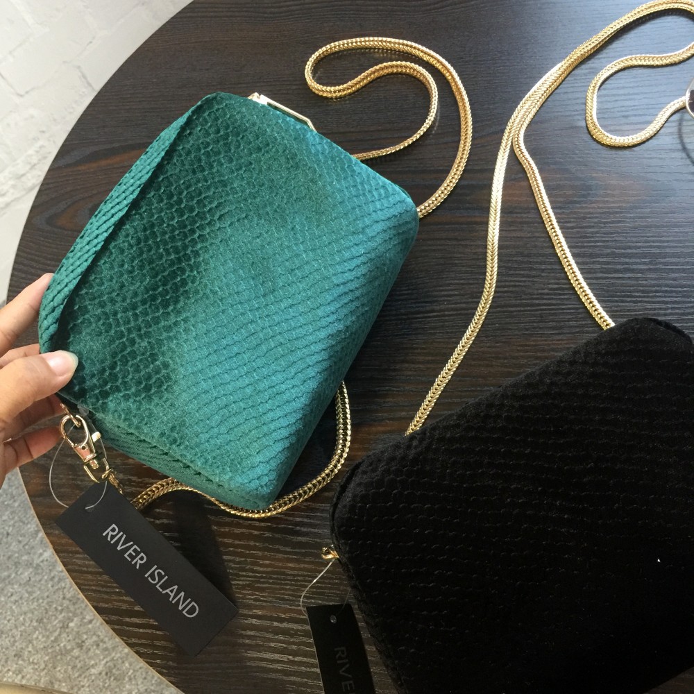 River Island Snake Print Mini Square Handbag