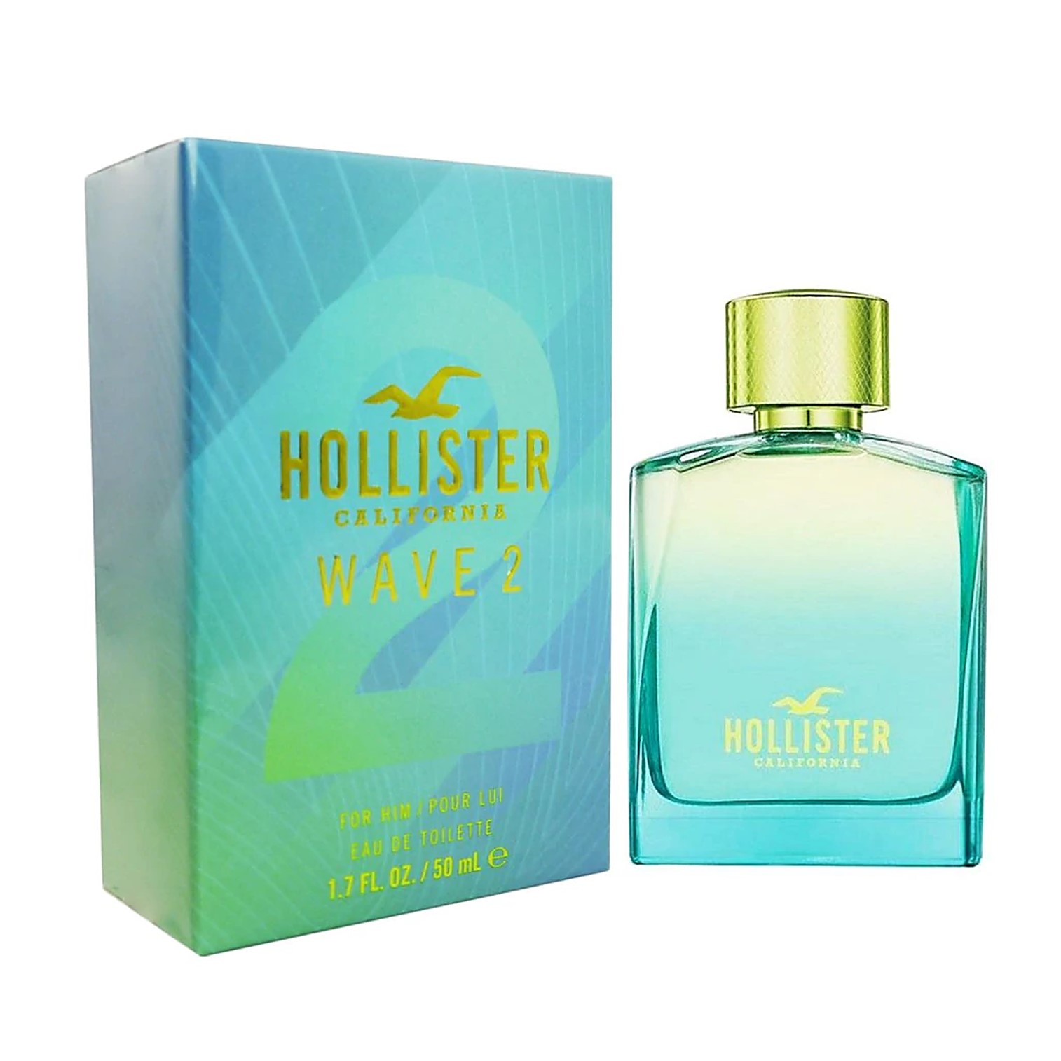 Hollister Wave 2 For Him Eau de Toilette Spray 50ml น้ำหอมลิขสิทธิ์แท้สำหรับผู้ชายกลิ่นพิเศษจากโฮลลิสเตอร์