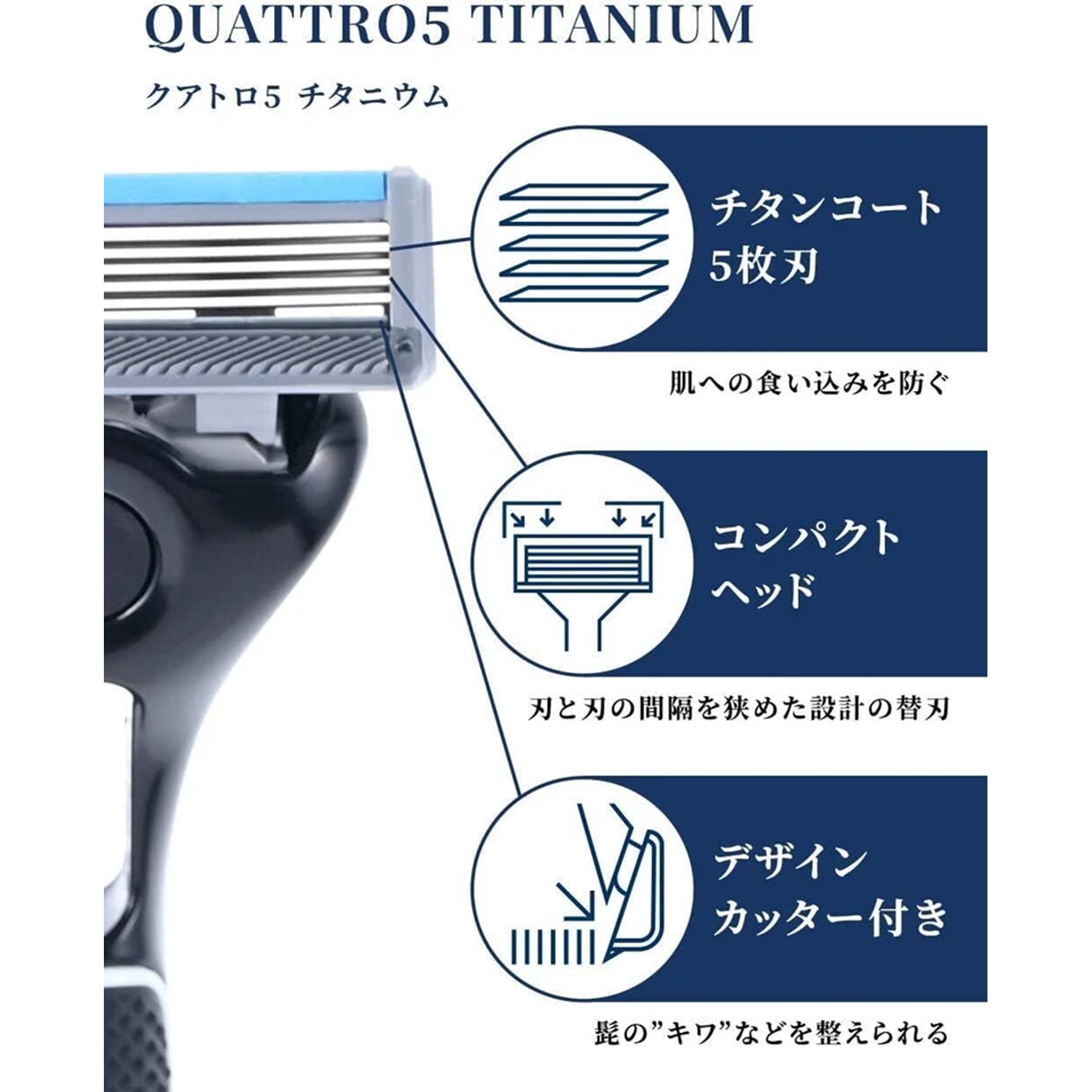 Schick Quattro 5 Titanium Holder (with blade + 1 replacement blade) shaving razor ชุดมีดโกนหนวดรุ่นพิเศษของแท้จากญี่ปุ่นพร้อมส่ง