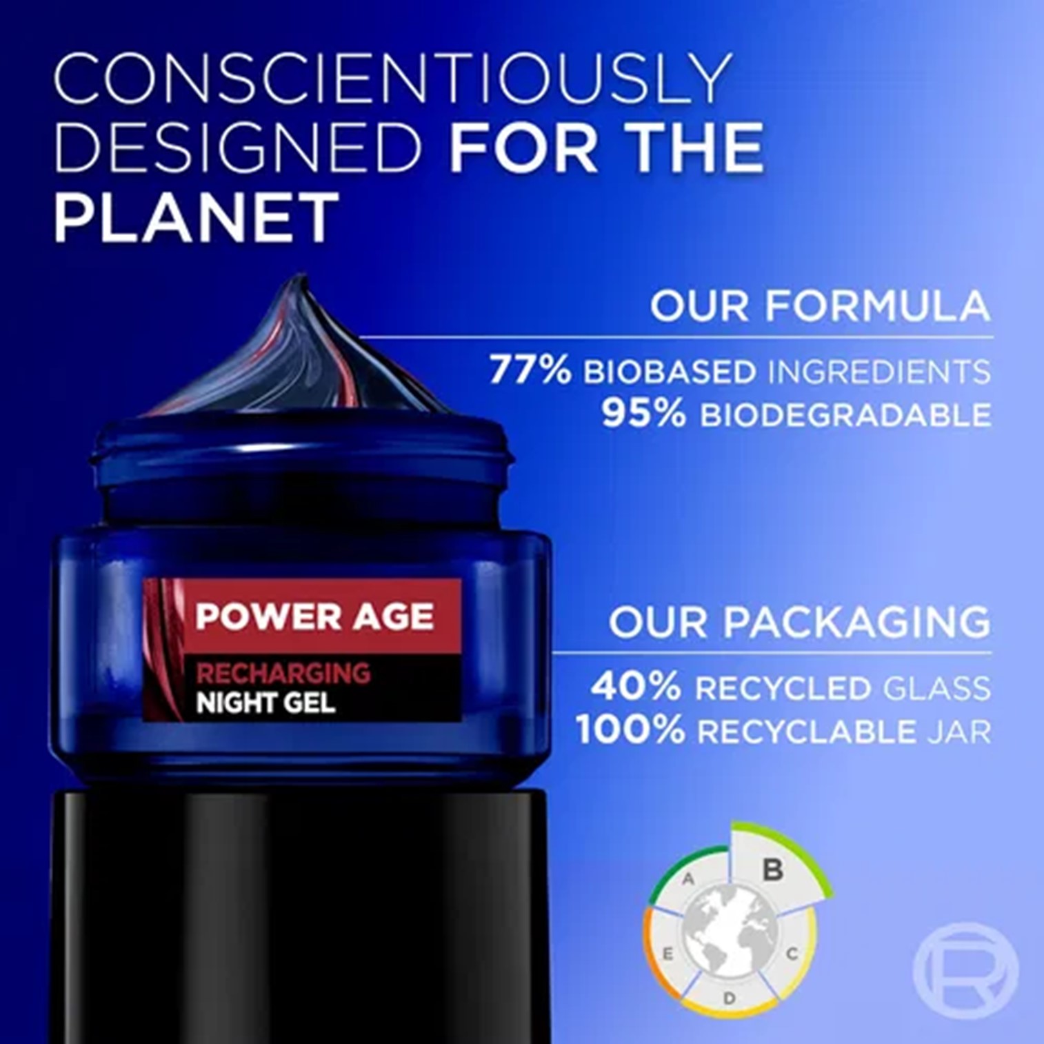 L'Oréal Men Expert Power Age Recharging Night Gel 50ml ผลิตภัณฑ์บำรุงผิวหน้าผู้ชายตอนกลางคืนสูตรพิเศษสินค้านำเข้าจากออสเตรเลียของแท้พร้อมส่ง