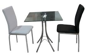 โต๊ะกระจก ขาเหล็กชุบโครเมี่ยม TATA สูง 75 ซม.