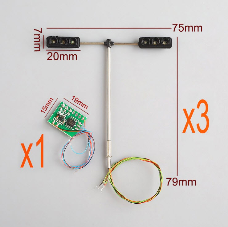 ชุดสัญญาณไฟจราจร 2 แขน 3 ต้น (HO/OO scale) - pre-order