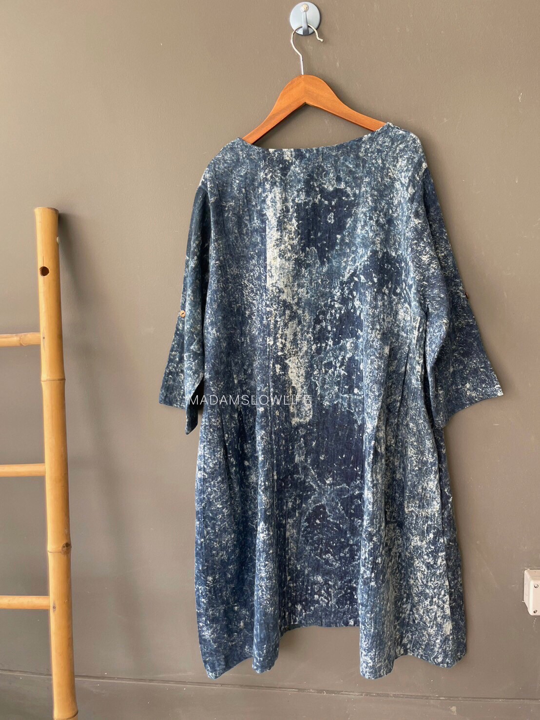 เดรส Size 36-44 แขนยาว 16.5 ยาว 37 เนื้อผ้าคอตตอนพรีเมียม ลายมัดย้อม ย้อมด้วยสีปลอดสารพิษ