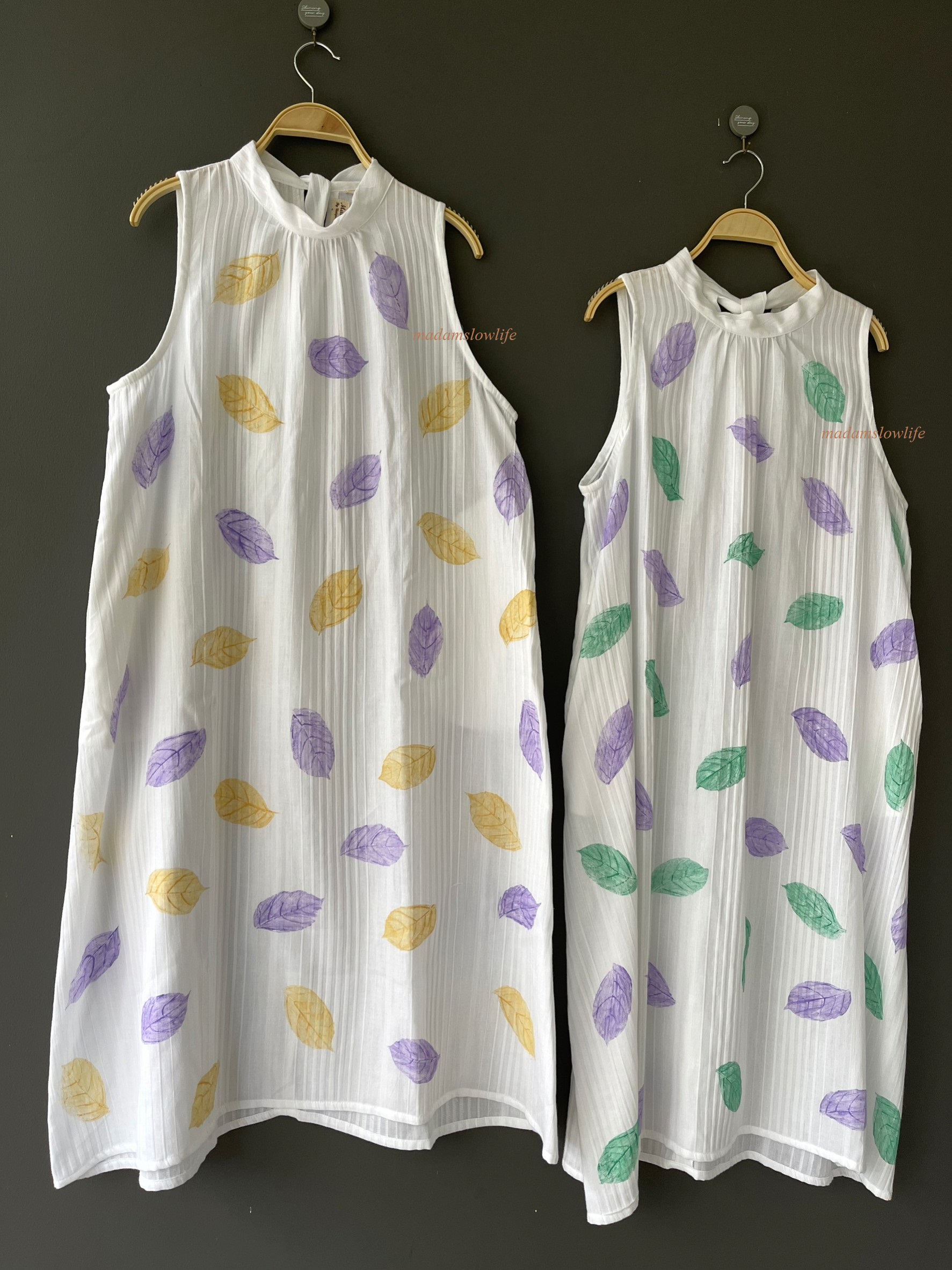 แซกคอเต่า โบว์หลัง มี 5 สี พิมพ์มือ สีปลอดสารพิษ