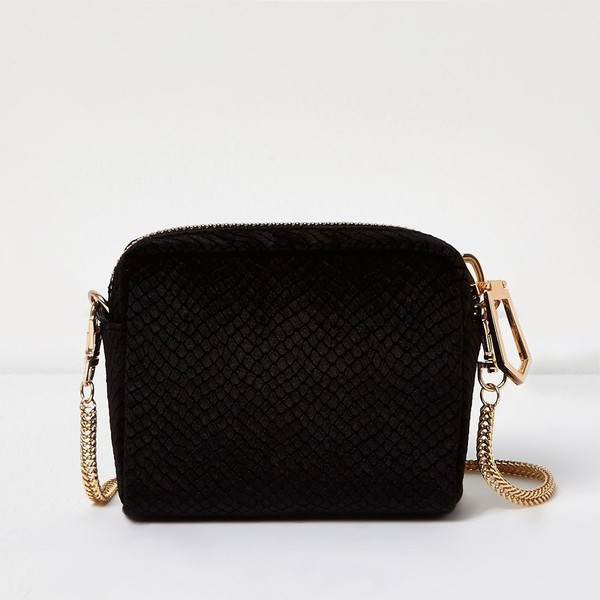 River Island Snake Print Mini Square Handbag