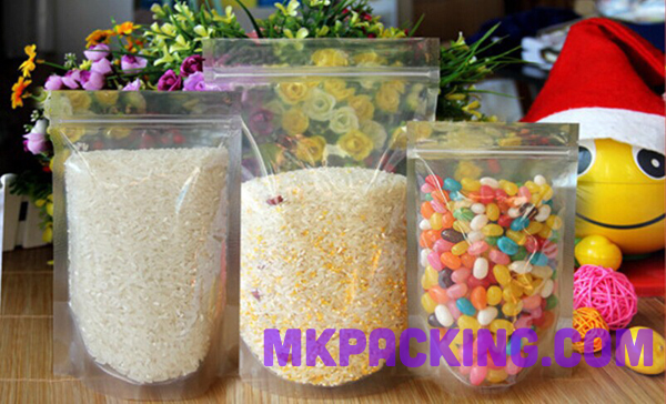 ถุงพลาสติกใส ซิปล็อค ตั้งได้ ขนาด 13x20 + 4cm