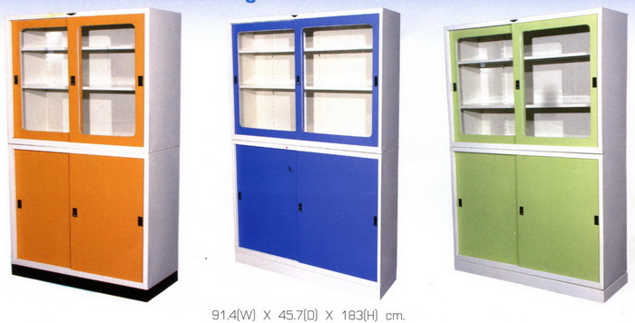 ตู้เหล็กเก็บเอกสารบานเลื่อนทึบ ขนาด 4 ฟุต (121.8x40.6x87.8 ซม.)