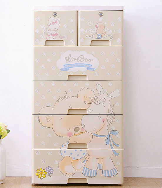 ลิ้นชักเก็บของ/ตู้เสื้อผ้าการ์ตูน 5 ชั้น