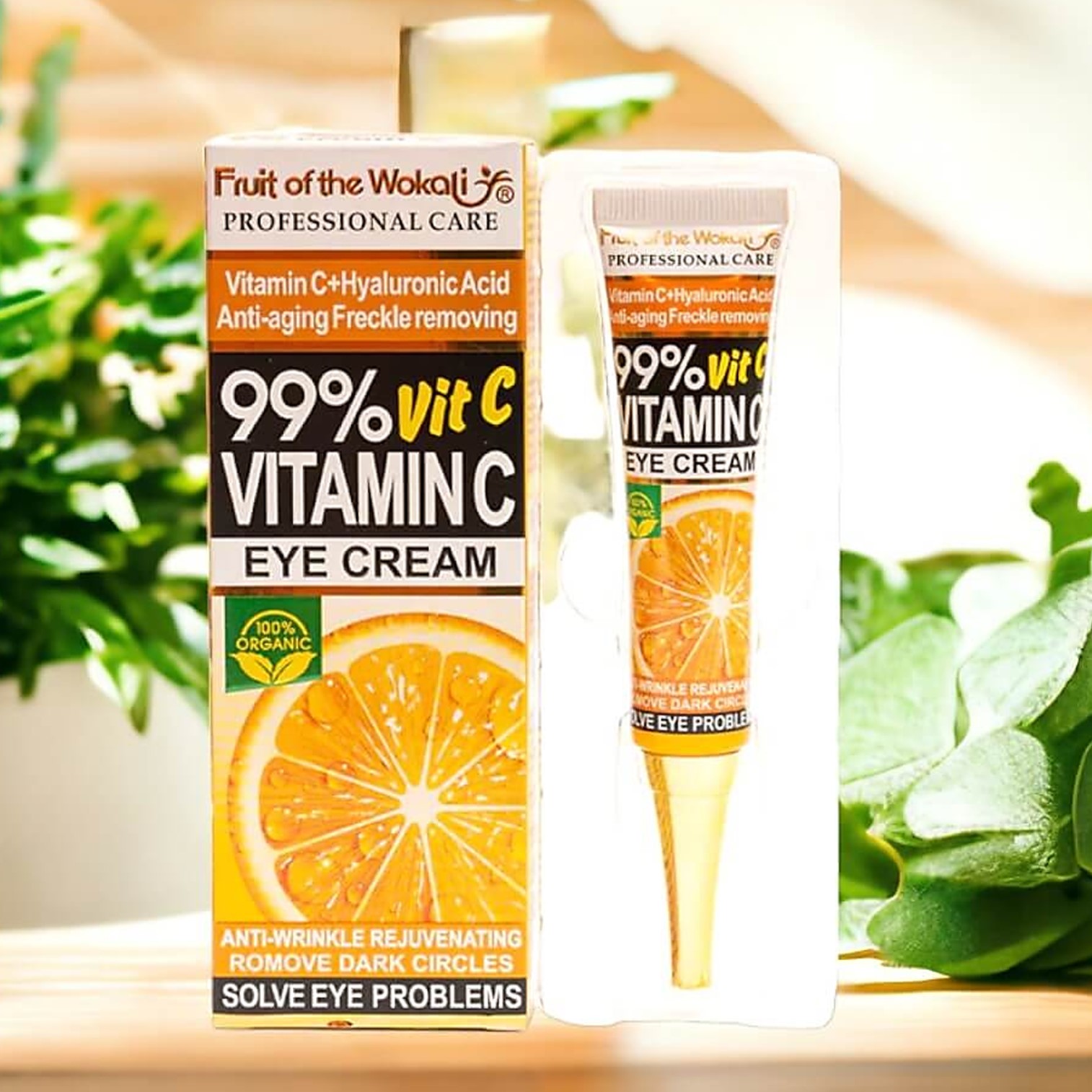 Wokali 99% Vitamin C Eye Cream 50ml ผลิตภัณฑ์บำรุงผิวรอบดวงตาสูตรพิเศษจากสารสกัดธรรมชาติสินค้านำเข้าจากต่างประเทศของแท้พร้อมส่ง