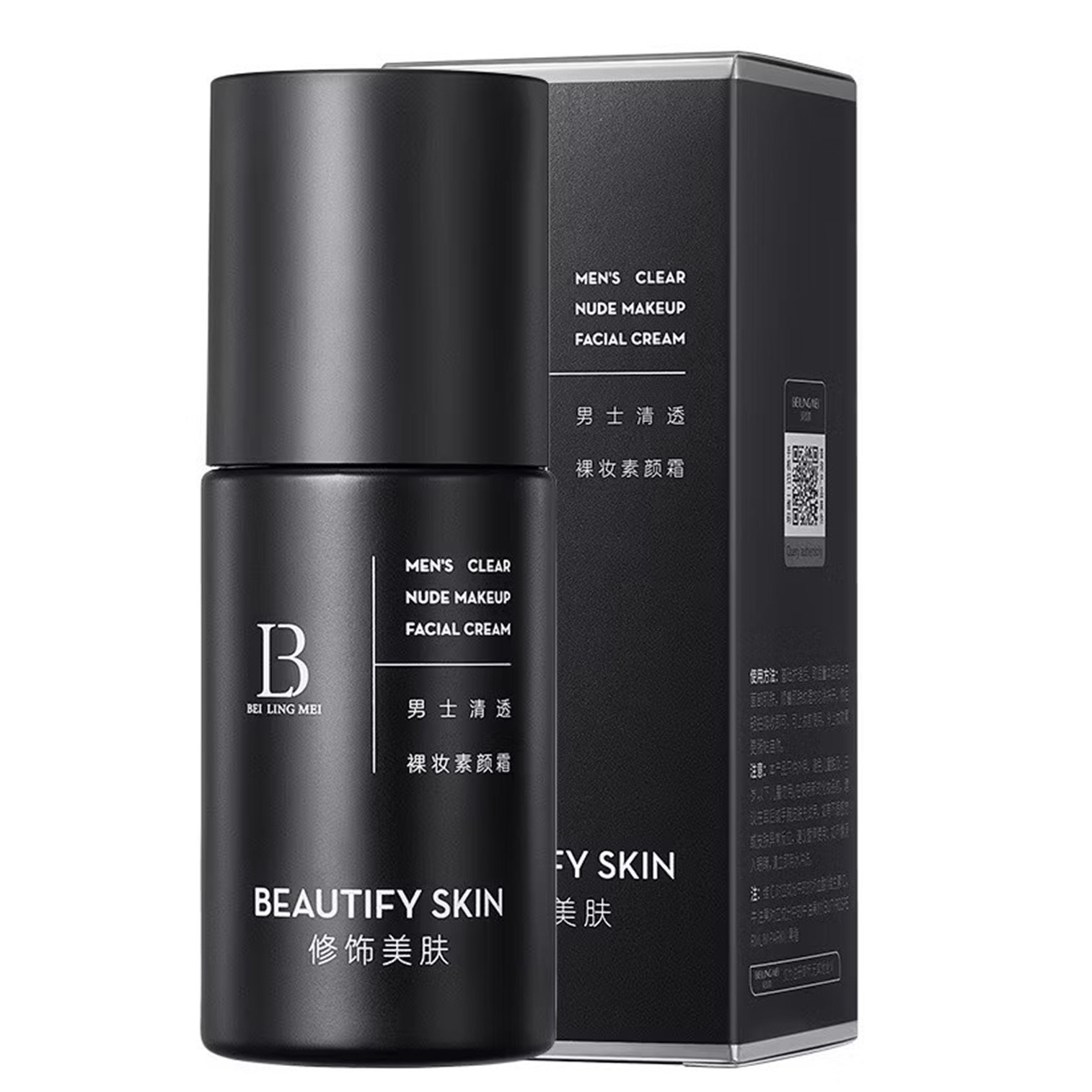 Beautify Skin Men’s Clear Nude Makeup Facial Cream 50g ครีมโทนอัพรองพื้นเนื้องบางเบาสำหรับผิวหน้าผู้ชายเพื่อผิวเนียนใสดูดีตลอดวัน